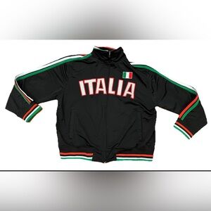 Vintage Ghast Italia Track Jacket Coat Mens XL Black Full Zip Italy Italian